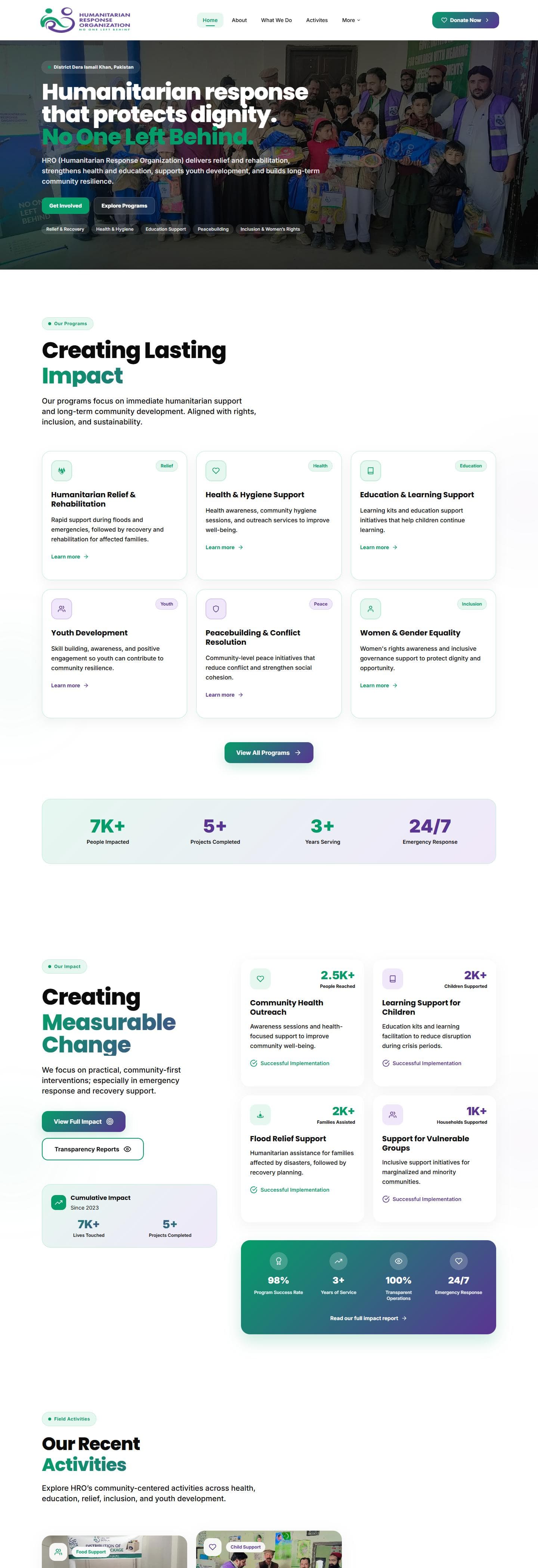 HRO — Humanitarian Response Organization website