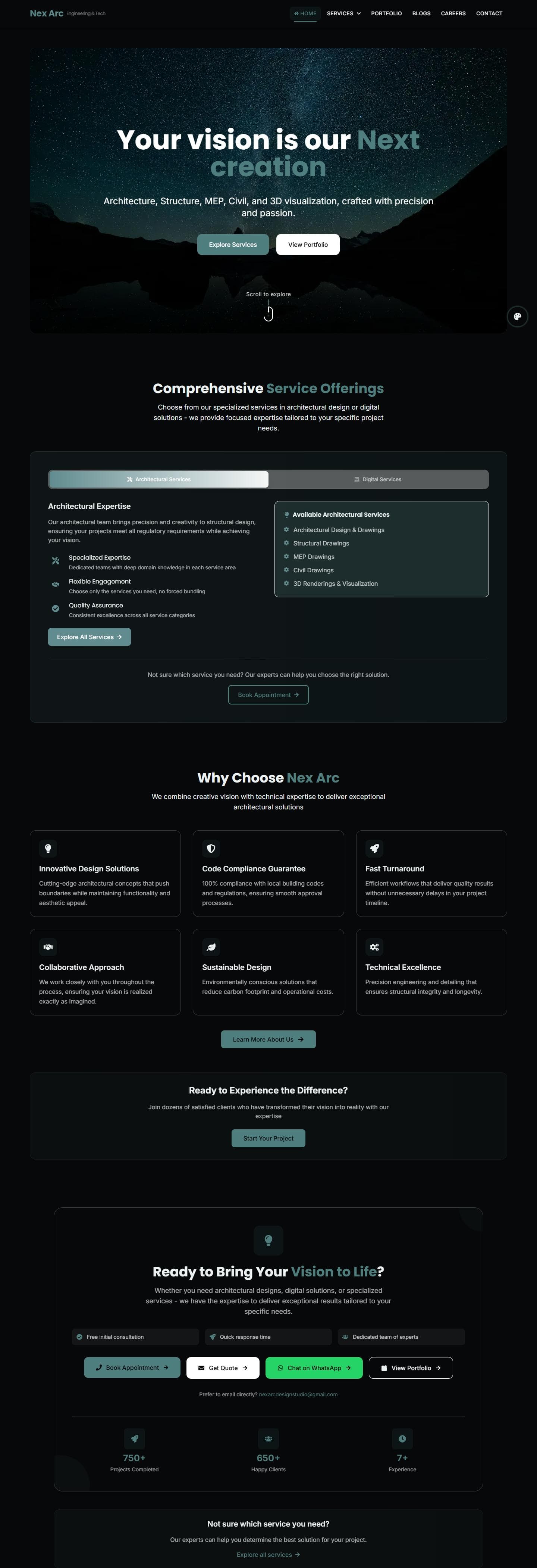Nex Arc website